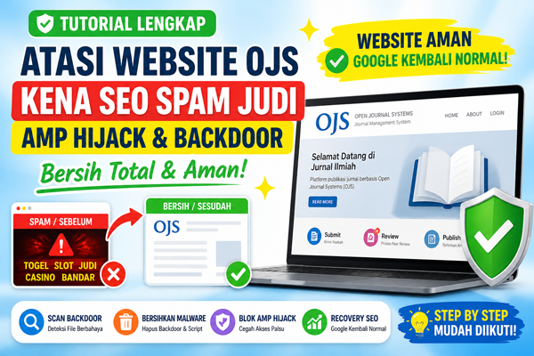 Cara Mengatasi OJS Kena SEO Spam Judi & AMP Hijack (100% Bersih)