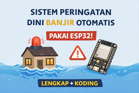 Sistem Peringatan Dini Banjir Otomatis dengan ESP32 (Lengkap + Coding)